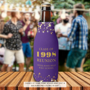 Rafraichisseur De Bouteilles Classe Reunion Purple Gold Stars Personnalisé