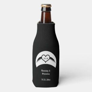 Rafraichisseur De Bouteilles Coeur ailé gothique Mariage Personnalisé Monogramm