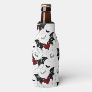 Rafraichisseur De Bouteilles Coeur d'Halloween avec ailes de chauve-souris noir