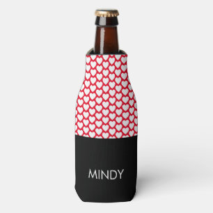 Rafraichisseur De Bouteilles Coeurs gras blanc rouge noir Motif