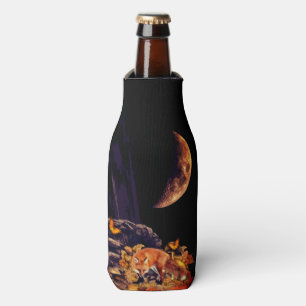 Rafraichisseur De Bouteilles Collage faunique avec renard, hérisson et lune d'a