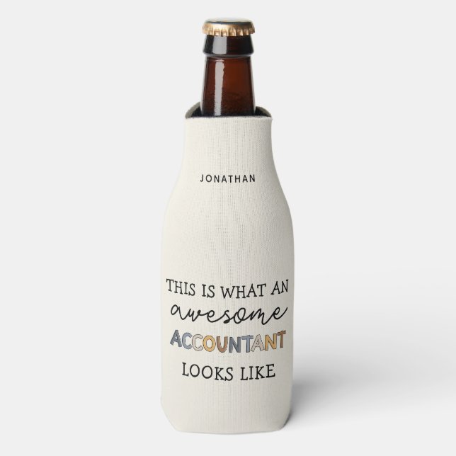 Rafraichisseur De Bouteilles Comptable Funny Awesome CPA Custom (Bottle Devant)