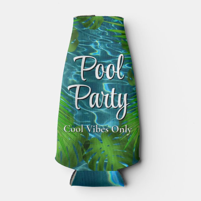 Rafraichisseur De Bouteilles Cool Pool Party vibes palmier feuilles (Devant)
