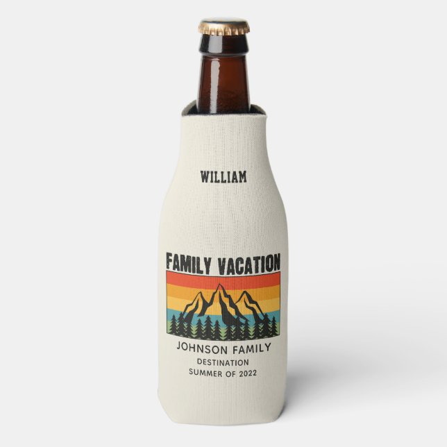 Rafraichisseur De Bouteilles Custom Family Vacation Mountains Randonnée Camping (Bottle Devant)