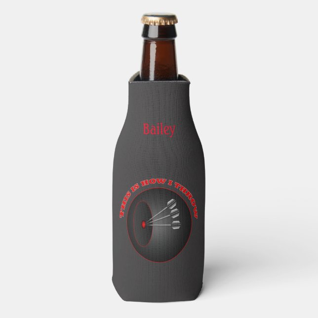 Rafraichisseur De Bouteilles Darts Dart Player Comment Jouer Personnalisé (Bottle Devant)