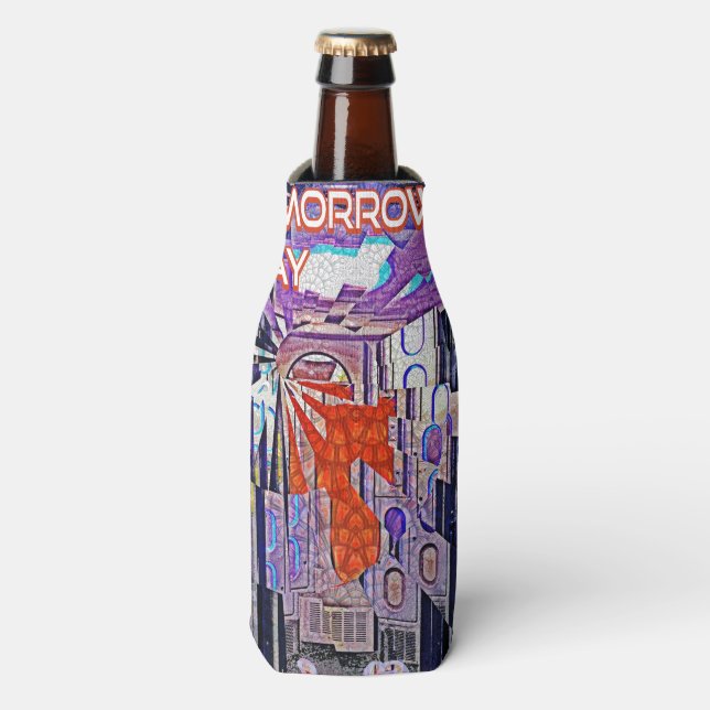 Rafraichisseur De Bouteilles Demain's Way Aujourd'hui Retro Future Art (Bottle Devant)