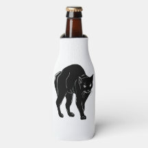 Dessin de silhouette de chat noir rôdant Halloween