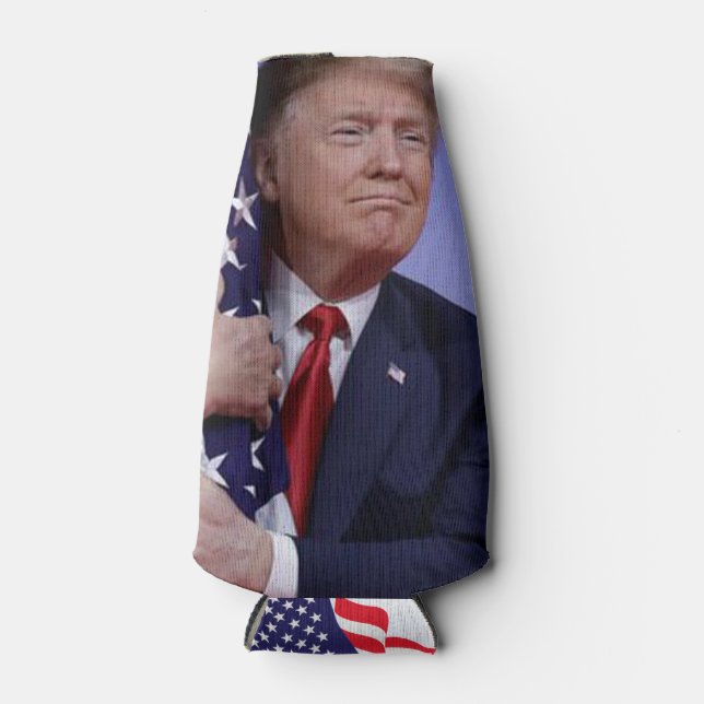 Rafraichisseur De Bouteilles Donald Trump embrasse le drapeau (Devant)
