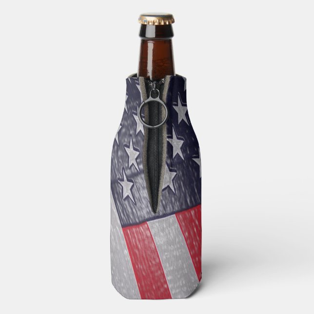 Rafraichisseur De Bouteilles Drapeau américain dimensionnel (Bouteille Dos)