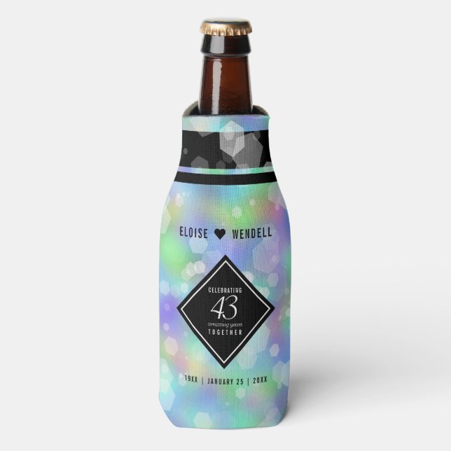 Rafraichisseur De Bouteilles Élégante 43ème anniversaire du Mariage Opal (Bottle Devant)