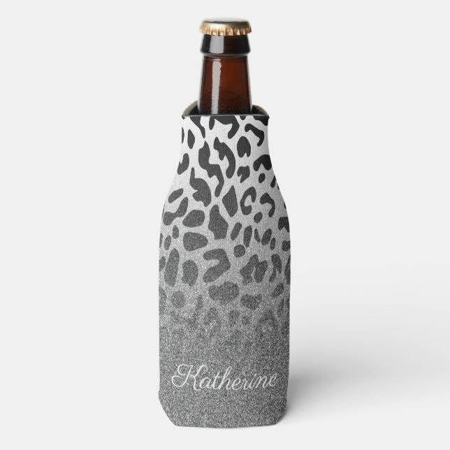 Rafraichisseur De Bouteilles Empreinte de léopard parties scintillant (Bottle Devant)