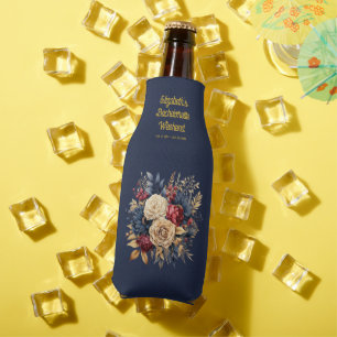 Rafraichisseur De Bouteilles Fête de Bachelorette Fleurie Or, Nuit et Bordeaux