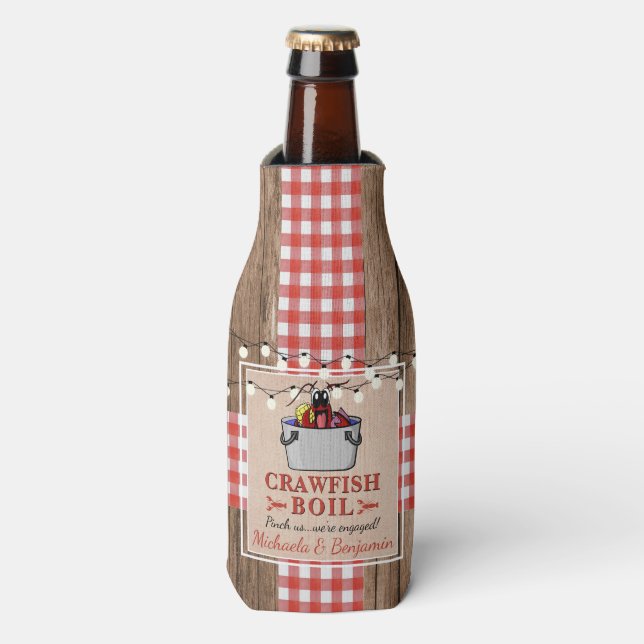 Rafraichisseur De Bouteilles Fête de Fiançailles Rustique à l'Écrevisse Ébullit (Bottle Devant)