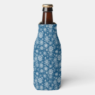 Rafraichisseur De Bouteilles Flammes de neige de Noël bleu motif