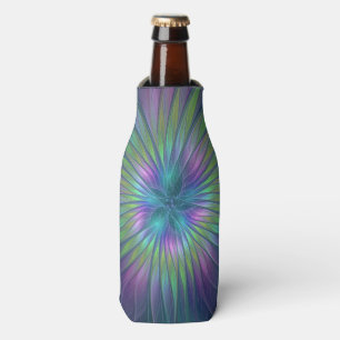 Rafraichisseur De Bouteilles Fleur de fantaisie colorée et brillante, art fract