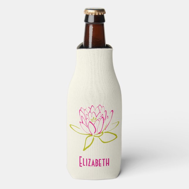 Rafraichisseur De Bouteilles Fleur Lotus personnalisée / Lys d'eau (Bottle Devant)