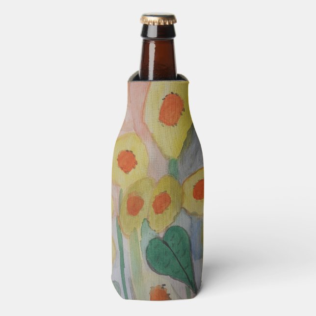 Rafraichisseur De Bouteilles Fleurs de soleil Abstraites (Bottle Devant)
