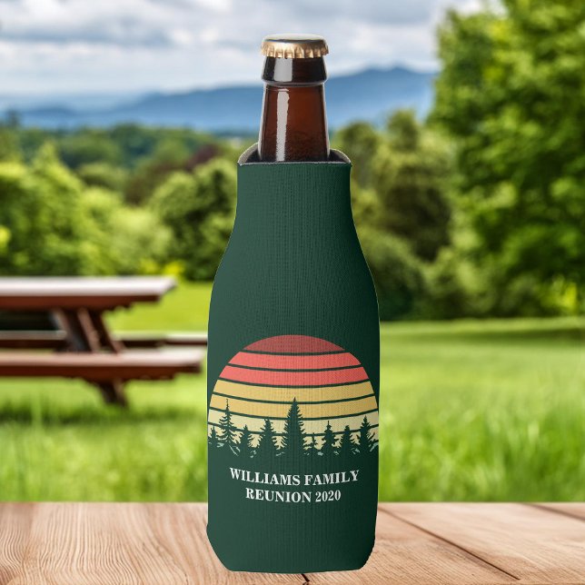 Rafraichisseur De Bouteilles Forêt Coucher Personnalisé Famille Réunion Voyage  (Créateur téléchargé)