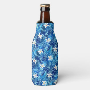 Rafraichisseur De Bouteilles Frangipani et feuille de palmier bleu