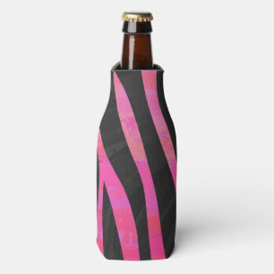 Rafraichisseur De Bouteilles Imprimé Zèbre Noir et Rose Fushia