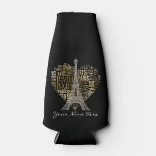 Rafraichisseur De Bouteilles Inscriptions d'or Paris de Tour Eiffel au coeur