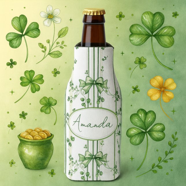 Rafraichisseur De Bouteilles Irish Clover‑Inspired Botanical Design  (Créateur téléchargé)
