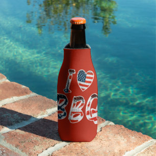 Rafraichisseur De Bouteilles J'adore le barbecue, patriotique américain