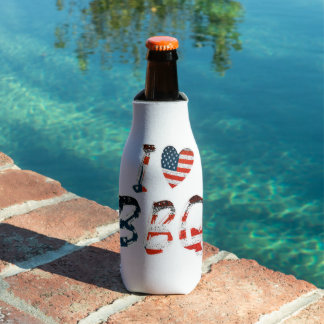 Rafraichisseur De Bouteilles J'adore le barbecue, patriotique américain