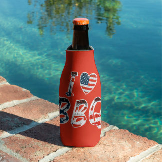 Rafraichisseur De Bouteilles J'adore le barbecue, patriotique américain