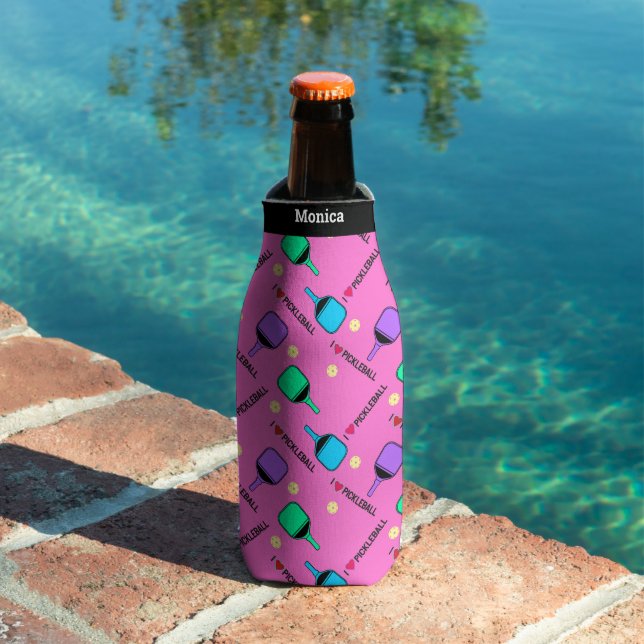 Rafraichisseur De Bouteilles J'aime Pickleball rose (Piscine in situ)