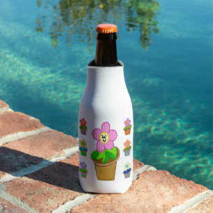 Rafraichisseur De Bouteilles Joli Refroidisseur de Bouteille Fleurs Potées Rosy