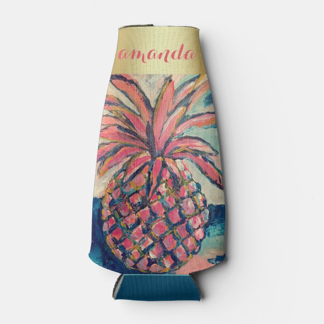 Rafraichisseur De Bouteilles Joli rose Or tendance Ananas (Devant)