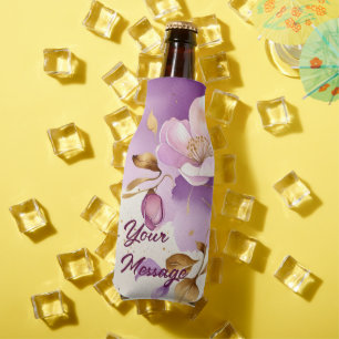 Rafraichisseur De Bouteilles Joli violet or Floral