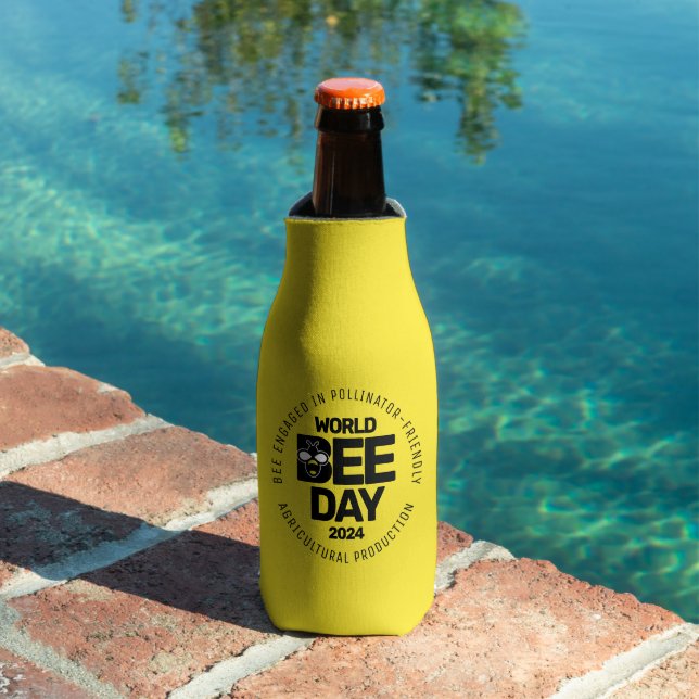 Rafraichisseur De Bouteilles Jour mondial de l'abeille Pollinateur noir jaune (Piscine in situ)