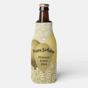 Rafraichisseur De Bouteilles Joyeux anniversaire 60e numéro Motif Gold and Whi
