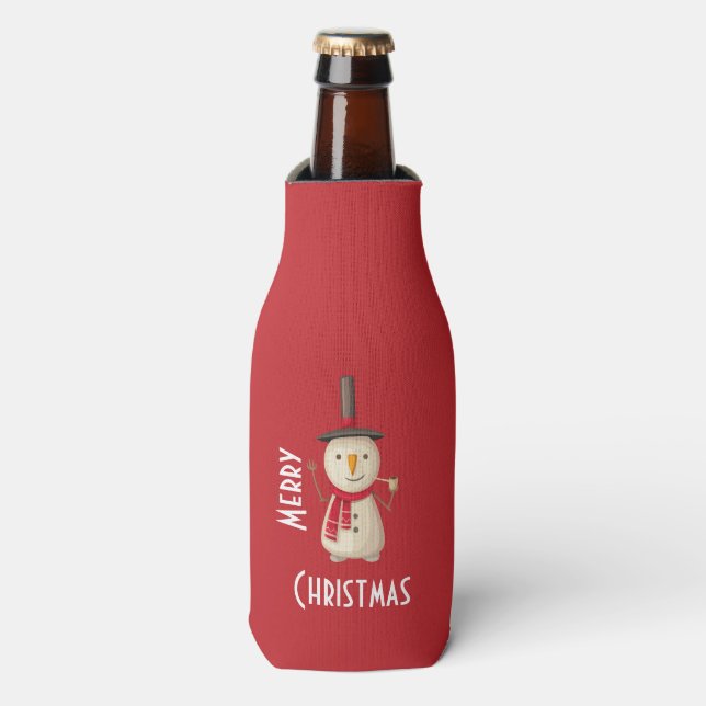 Rafraichisseur De Bouteilles Joyeux Noël Snowman Agitant Et Souriant (Bottle Devant)