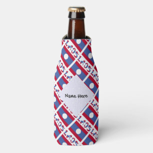 Rafraichisseur De Bouteilles Laos Drapeau Laotien Carrelé Personnalisation Noir