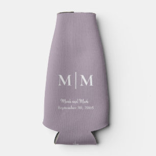 Rafraichisseur De Bouteilles Lavender Monogramme & Noms Mariage Tall Can Cooler