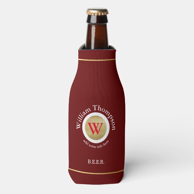 Rafraichisseur De Bouteilles Logo de bière personnalisé (nom et initiales) (Bottle Devant)