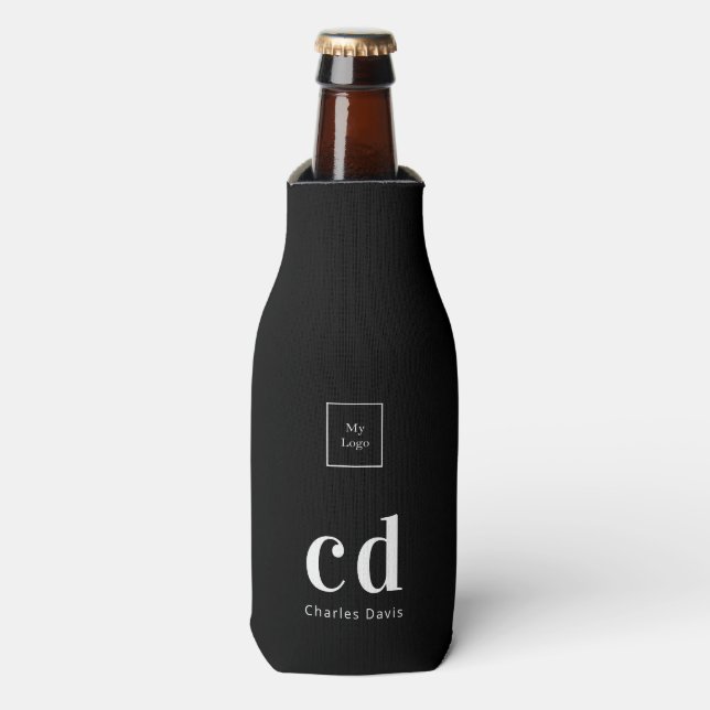 Rafraichisseur De Bouteilles Logo noir blanc nom monogramme de l'entreprise (Bottle Devant)