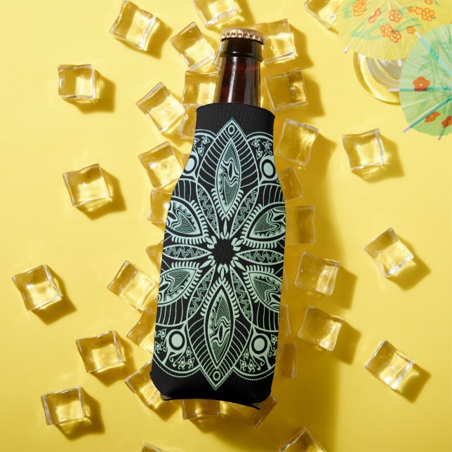 Rafraichisseur De Bouteilles Mandala Exotic Tribal Green Gradient (Été in situ)