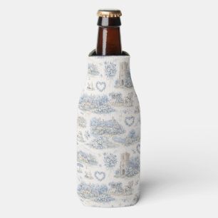 Rafraichisseur De Bouteilles Mariage à l'anglaise Villageois Aquarelle Bleu Pou