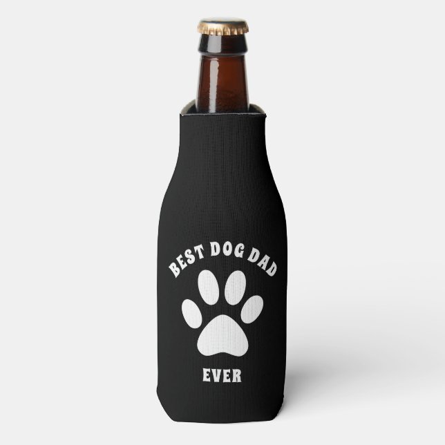 Rafraichisseur De Bouteilles Meilleur Chien Papa Jamais Texte Personnalisé (Bottle Devant)