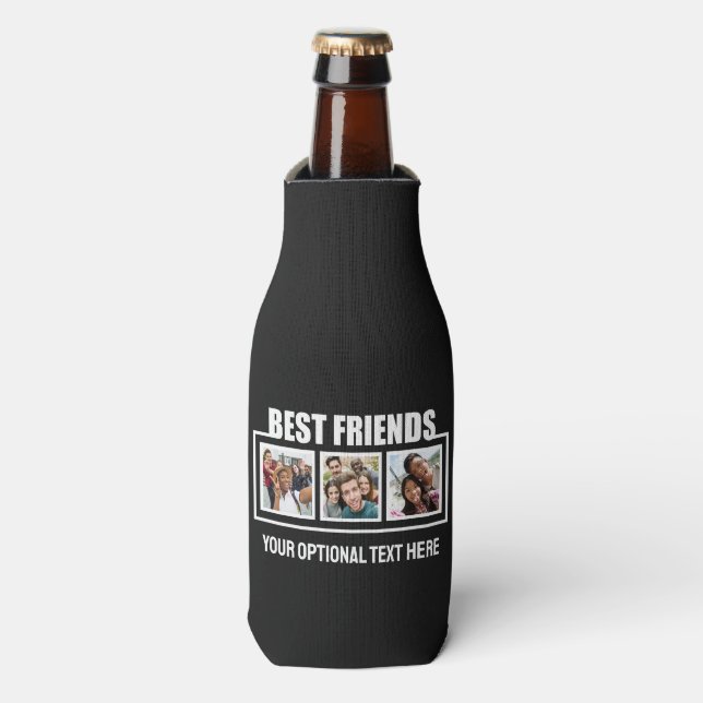 Rafraichisseur De Bouteilles Meilleurs amis photos personnalisées, texte et cou (Bottle Devant)