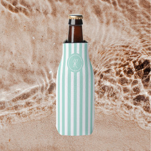 Rafraichisseur De Bouteilles Mint French Beach Stripe Personnalisé Monogramme
