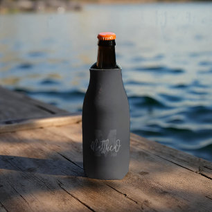 Rafraichisseur De Bouteilles Monogram Modern Cool Grunge Ajouter Votre Nom