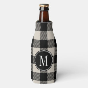 Rafraichisseur De Bouteilles Monogramme de chèque de bison noir et beige