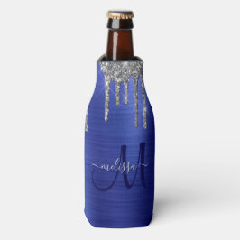 Rafraichisseur De Bouteilles Monogramme en métal brosse à Parties scintillant à