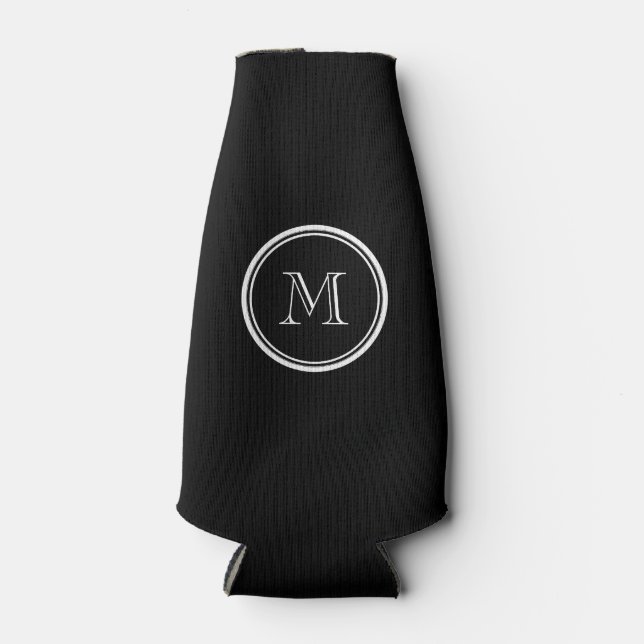 Rafraichisseur De Bouteilles Monogramme initial noir haut de gamme (Devant)