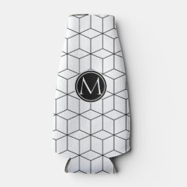 Rafraichisseur De Bouteilles Monogramme noir et blanc élégant